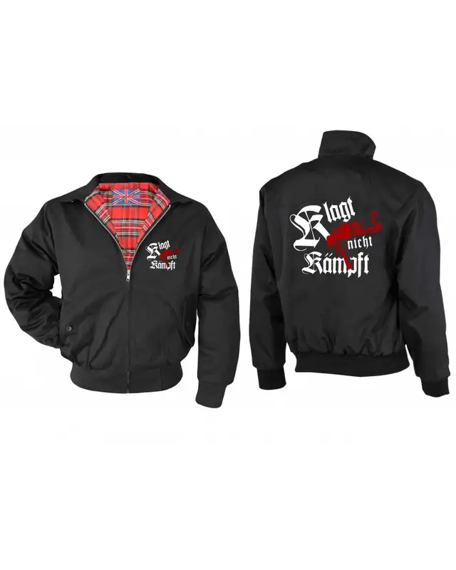 Bestickte Herren Harrington Jacke (Klagt nicht kämpft, Ak47) Bild 3