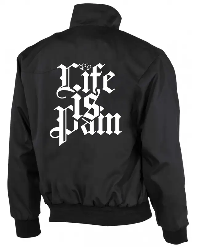 Bestickte Herren Harrington Jacke (Life is Pain) Bild 2