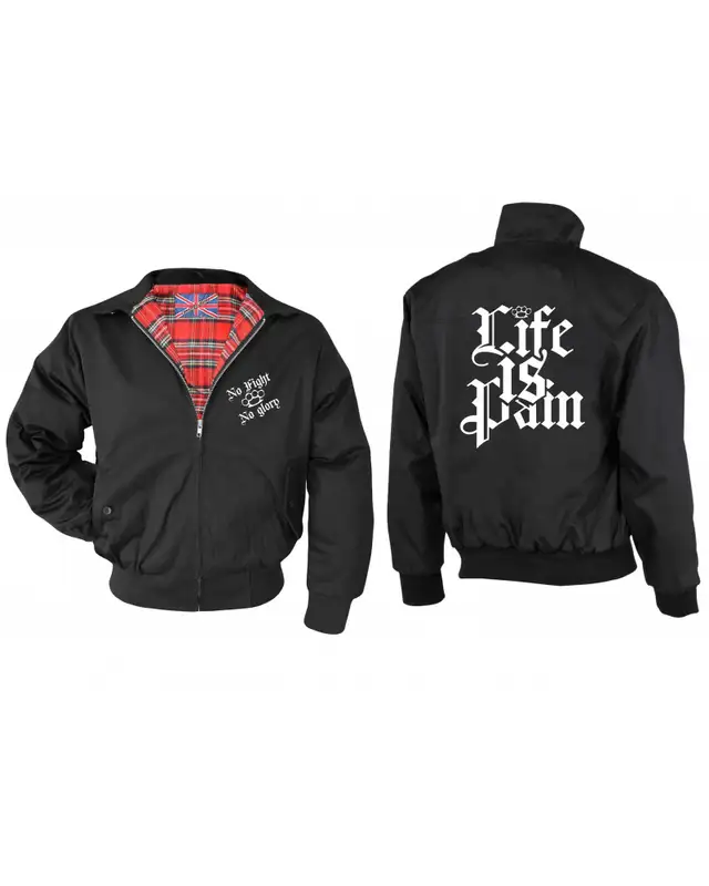 Bestickte Herren Harrington Jacke (Life is Pain) Bild 3
