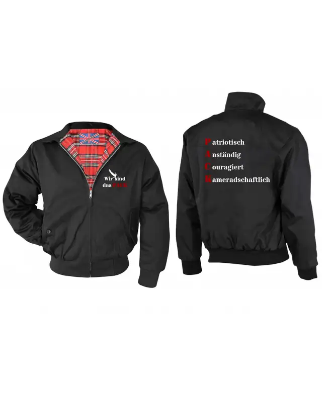 Bestickte Herren Harrington Jacke (Wir sind das Pack) Bild 3