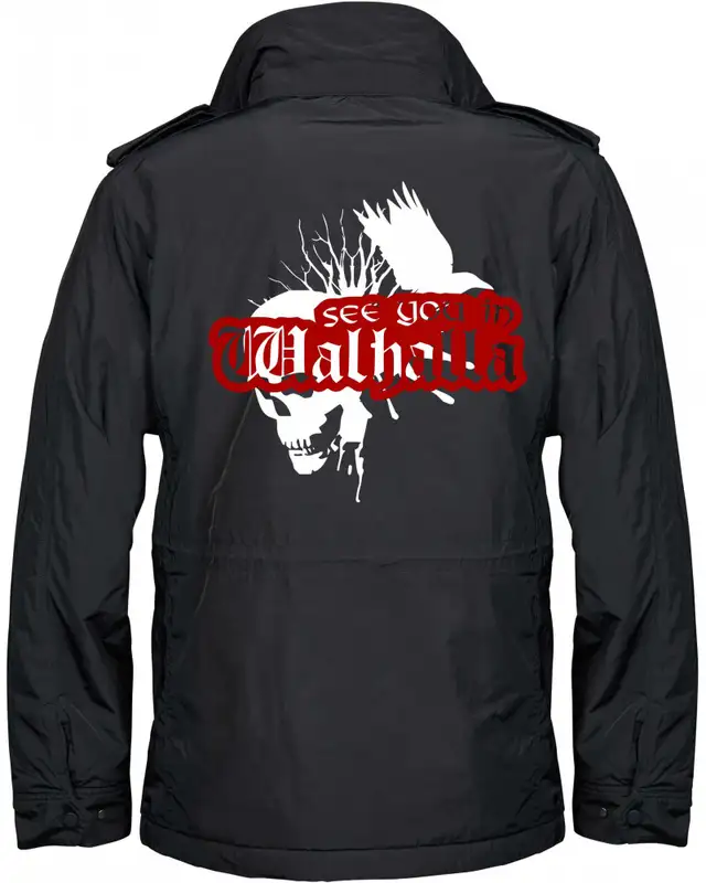 Bestickte Herren Jacke "Balder" (See you in Walhalla, Totenkopf) Bild 2