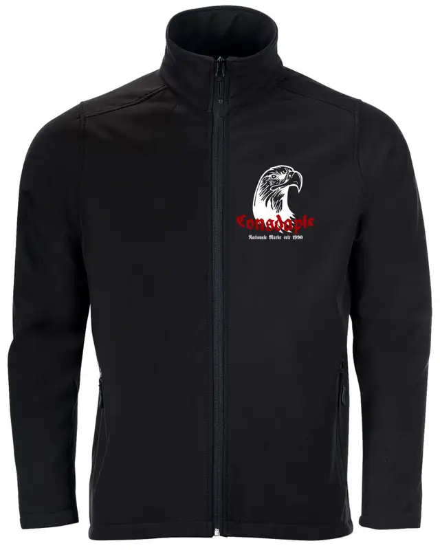 Bestickte Herren Softshell Jacke "2 Lagen" (Consdaple, Adlerkopf 1990)