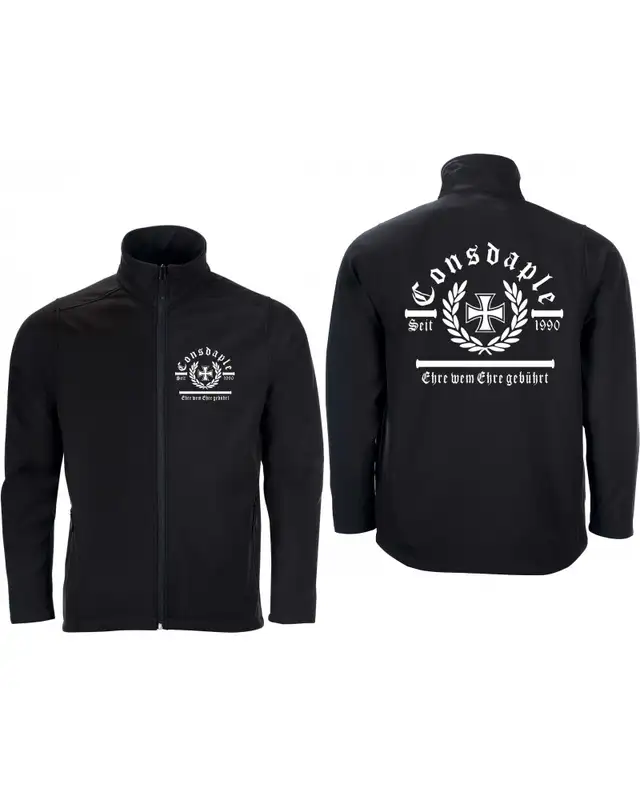 Bestickte Herren Softshell Jacke "2 Lagen" (Consdaple, Ehre wem Ehre gebührt) Bild 3