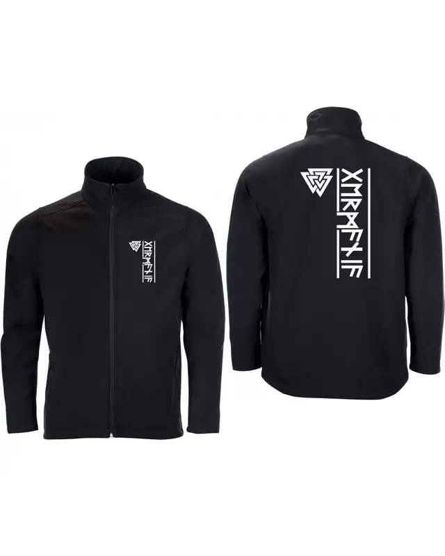 Bestickte Herren Softshell Jacke "2 Lagen" (Germania Runen) Bild 3