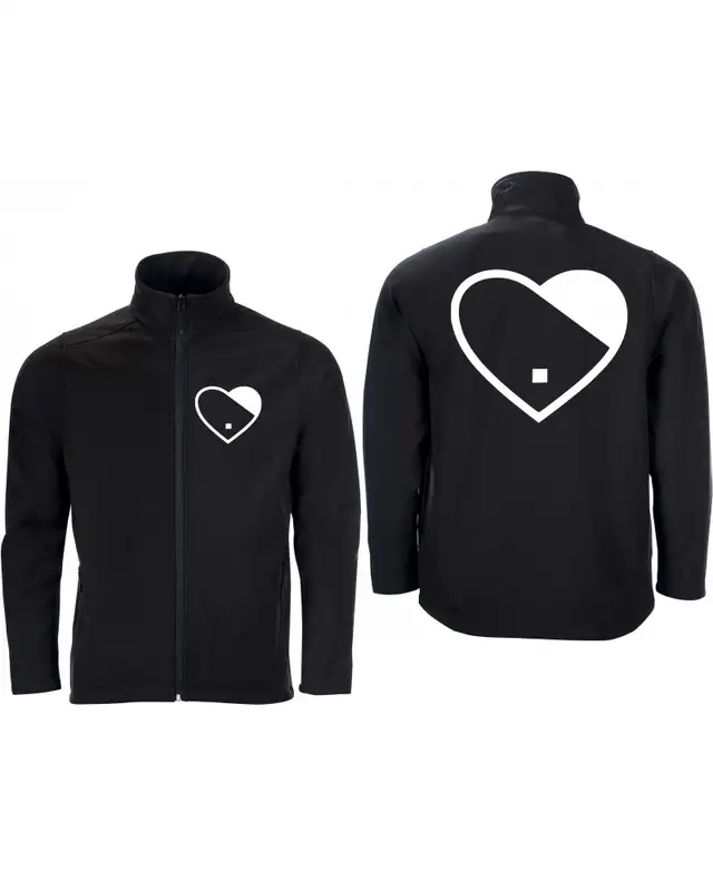 Bestickte Herren Softshell Jacke "2 Lagen" (Herz) Bild 3