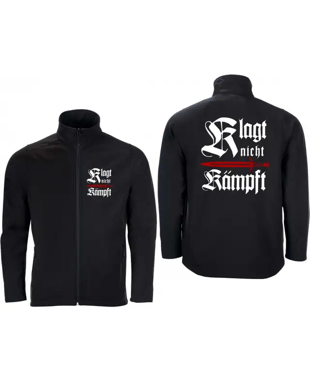 Bestickte Herren Softshell Jacke "2 Lagen" (Klagt nicht kämpft, Schwert) Bild 3