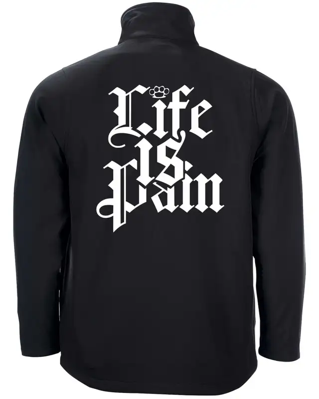 Bestickte Herren Softshell Jacke "2 Lagen" (Life is Pain) Bild 2