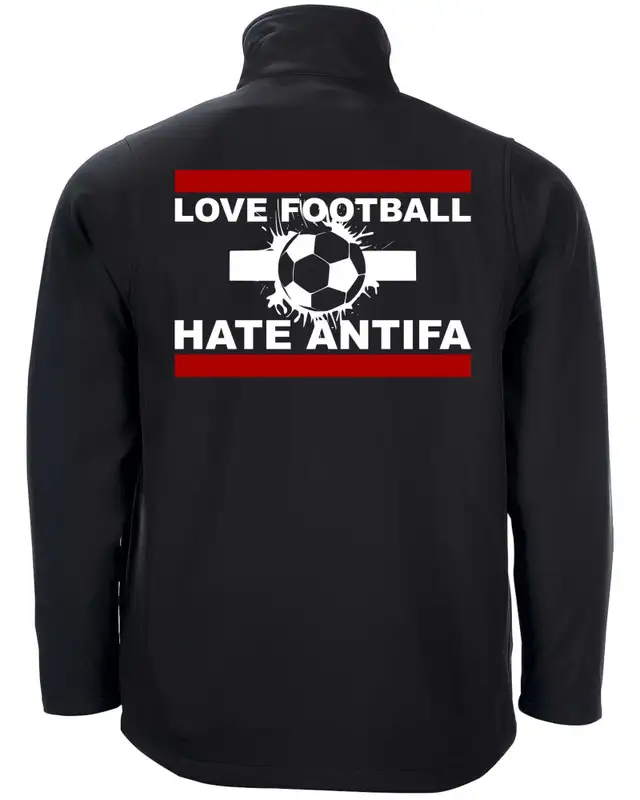 Bestickte Herren Softshell Jacke "2 Lagen" (Love Football hate Antifa) Bild 2