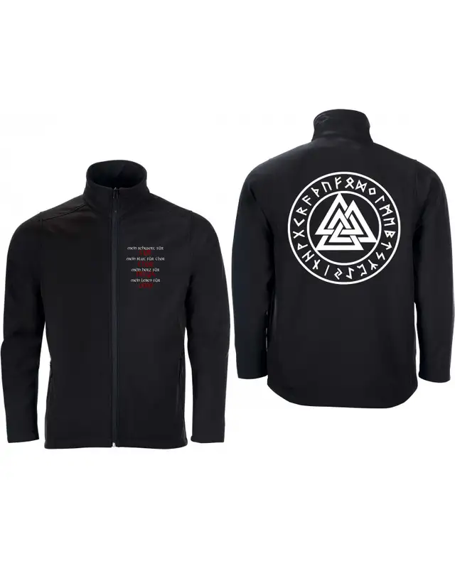 Bestickte Herren Softshell Jacke "2 Lagen" (Mein Schwert für Tyr) Bild 3