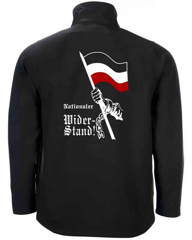 Bestickte Herren Softshell Jacke "2 Lagen" (Nationaler Widerstand, Fahne) Bild 2
