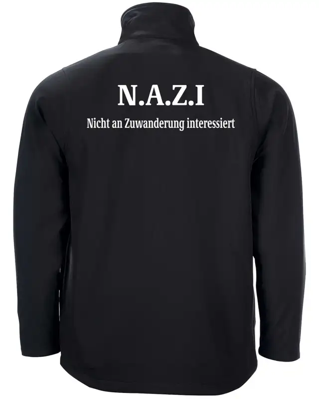 Bestickte Herren Softshell Jacke "2 Lagen" (Nazi nicht an Zuwanderung interessiert) Bild 2
