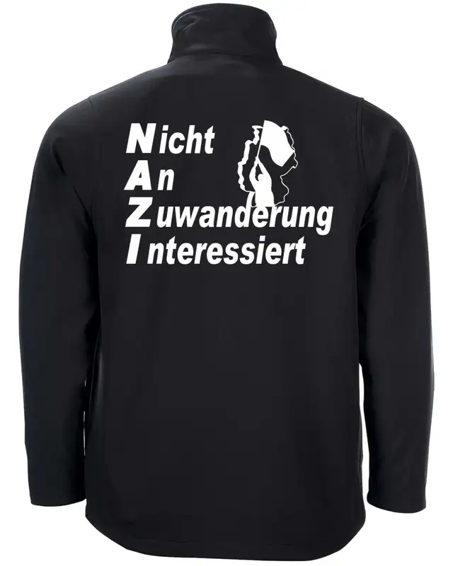 Bestickte Herren Softshell Jacke "2 Lagen" (Nicht an Zuwanderung interessiert, Fahne) Bild 2