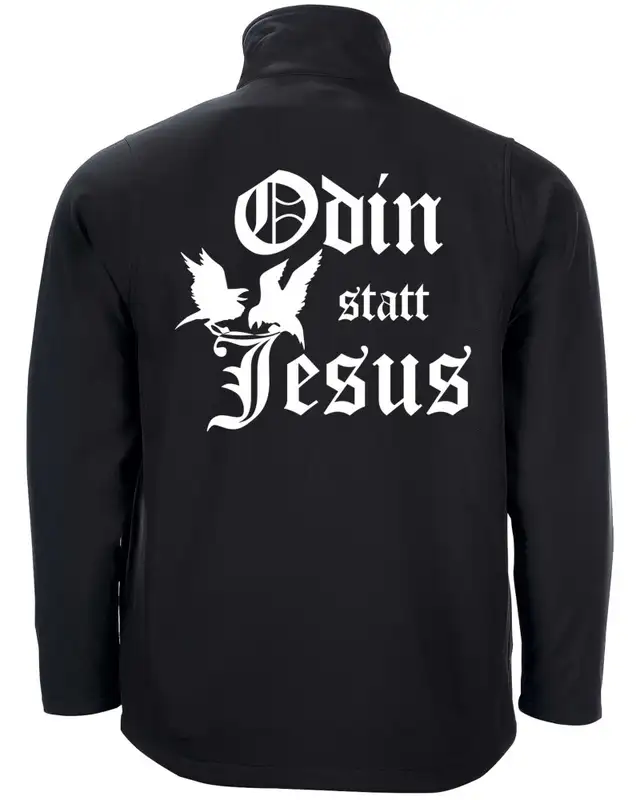 Bestickte Herren Softshell Jacke "2 Lagen" (Odin statt Jesus) Bild 2