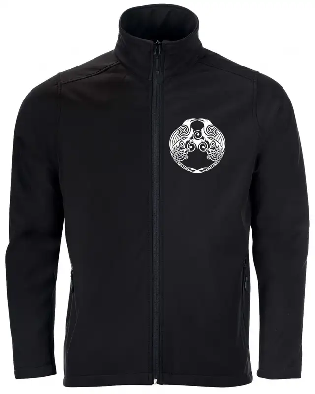 Bestickte Herren Softshell Jacke "2 Lagen" (Raben)