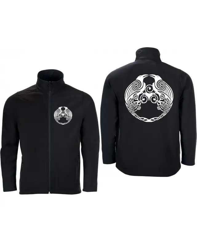 Bestickte Herren Softshell Jacke "2 Lagen" (Raben) Bild 3