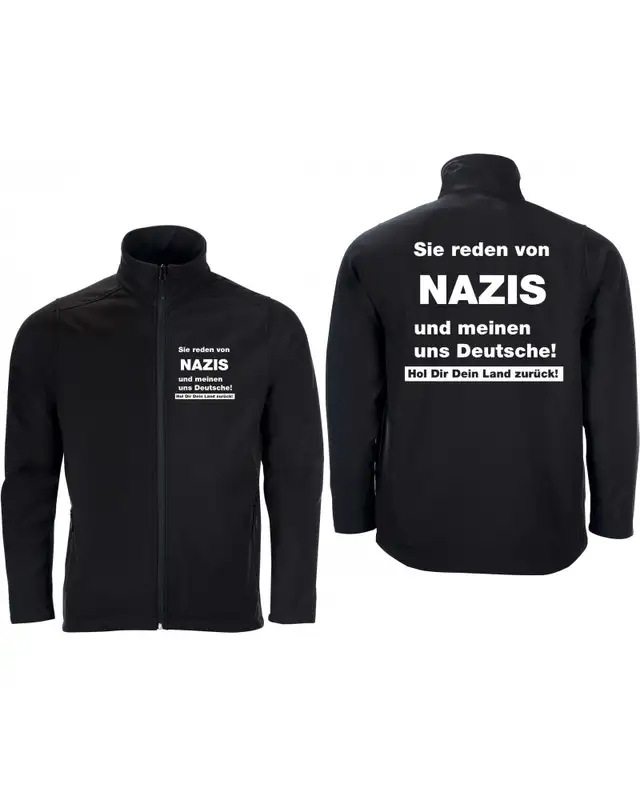 Bestickte Herren Softshell Jacke "2 Lagen" (Sie reden von Nazis) Bild 3