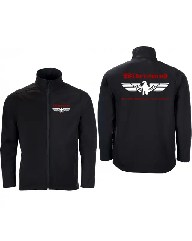 Bestickte Herren Softshell Jacke "2 Lagen" (Widerstand, wer nicht kämpft hat verloren) Bild 3