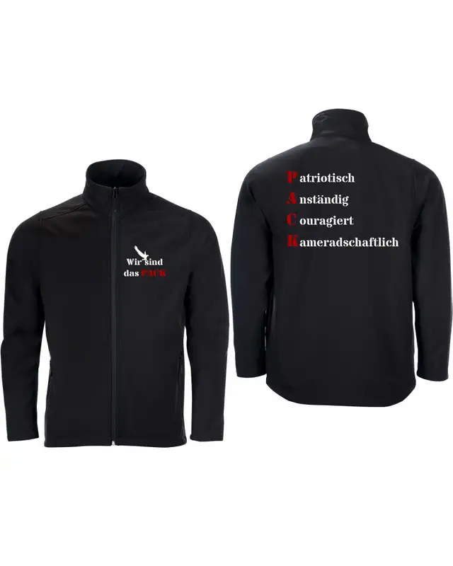 Bestickte Herren Softshell Jacke "2 Lagen" (Wir sind das Pack) Bild 3