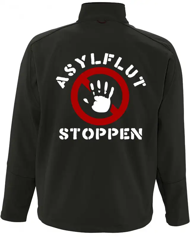 Bestickte Herren Softshell Jacke "3 Lagen" (Asylflut stoppen) Bild 2