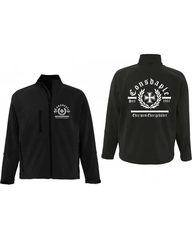 Bestickte Herren Softshell Jacke "3 Lagen" (Consdaple, Ehre wem Ehre gebührt) Bild 3