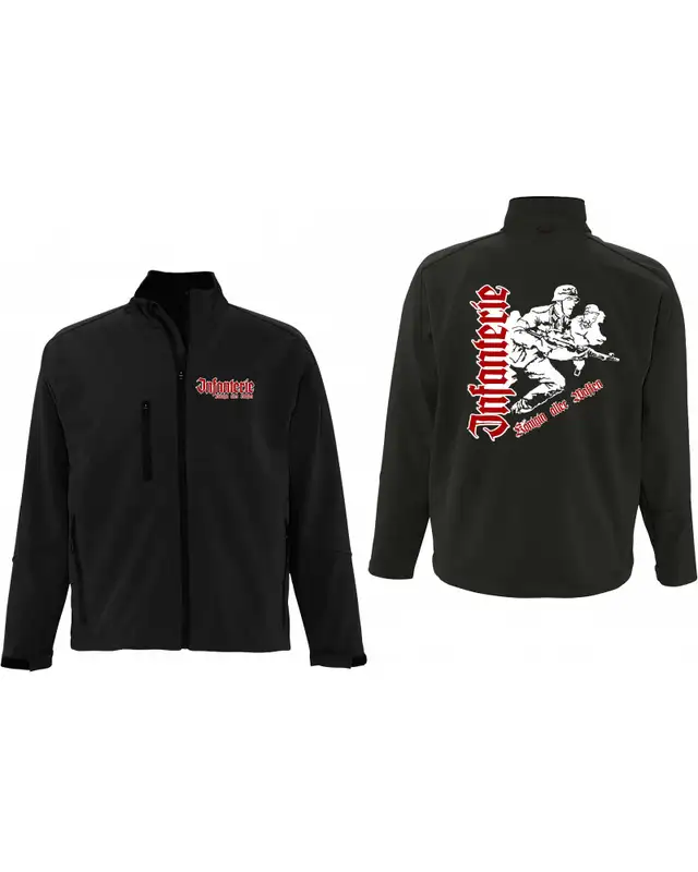 Bestickte Herren Softshell Jacke "3 Lagen" (Infanterie, Königin aller Waffen) Bild 3