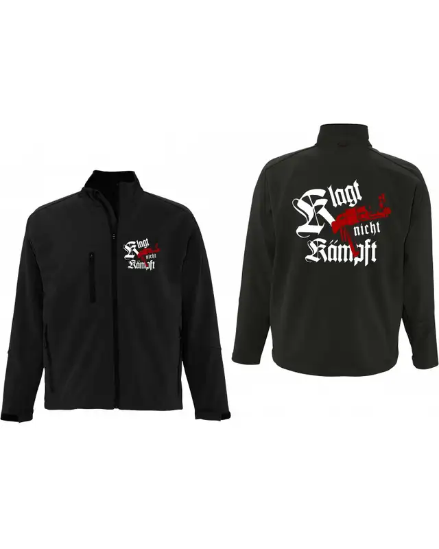 Bestickte Herren Softshell Jacke "3 Lagen" (Klagt nicht kämpft, Ak47) Bild 3