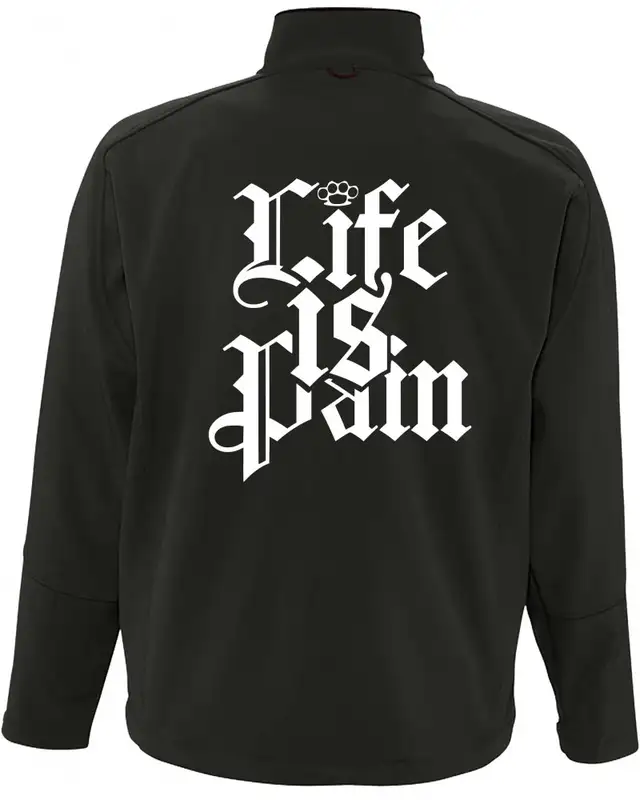 Bestickte Herren Softshell Jacke "3 Lagen" (Life is Pain) Bild 2