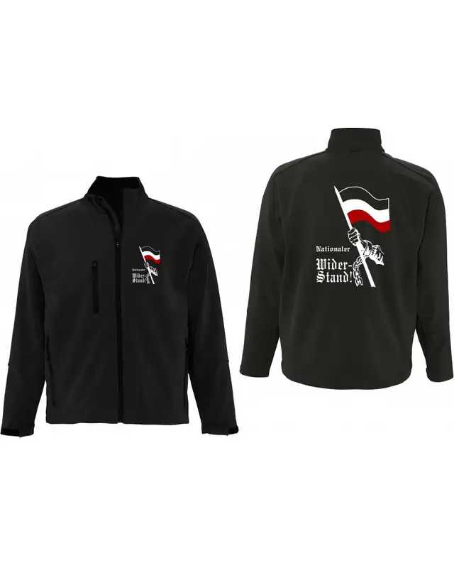 Bestickte Herren Softshell Jacke "3 Lagen" (Nationaler Widerstand, Fahne) Bild 3