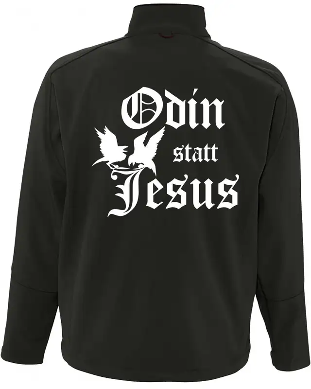 Bestickte Herren Softshell Jacke "3 Lagen" (Odin statt Jesus) Bild 2