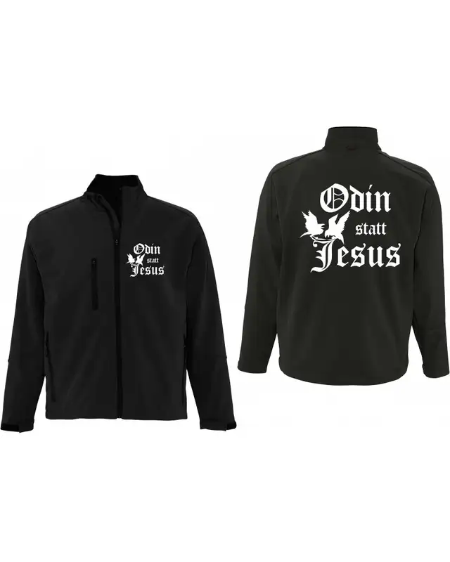 Bestickte Herren Softshell Jacke "3 Lagen" (Odin statt Jesus) Bild 3
