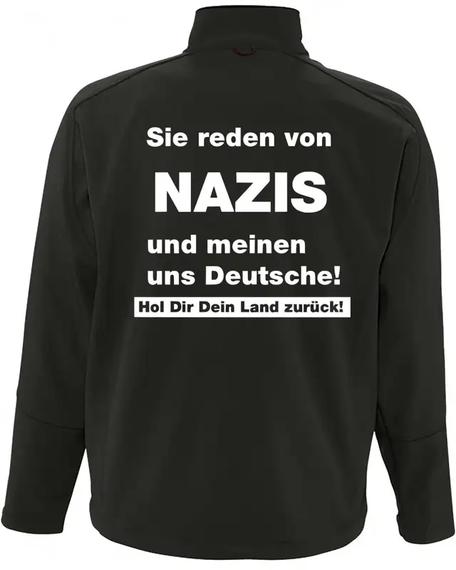 Bestickte Herren Softshell Jacke "3 Lagen" (Sie reden von Nazis) Bild 2