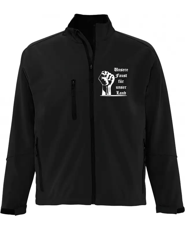 Bestickte Herren Softshell Jacke "3 Lagen" (Unsere Faust für unser Land)