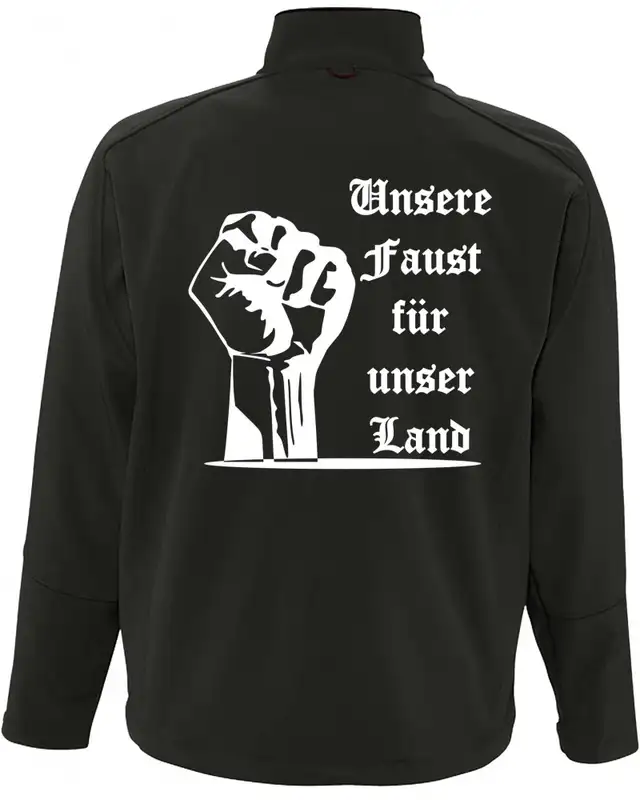 Bestickte Herren Softshell Jacke "3 Lagen" (Unsere Faust für unser Land) Bild 2
