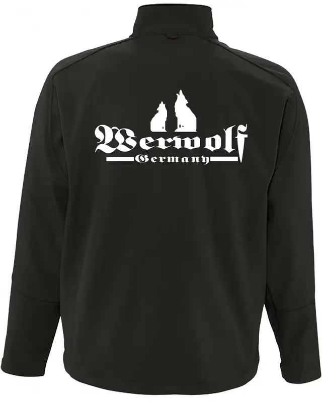 Bestickte Herren Softshell Jacke "3 Lagen" (Werwolf Germany mit Wolf) Bild 2