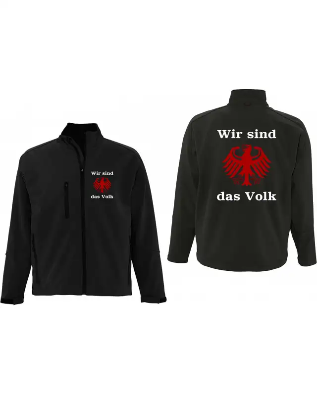 Bestickte Herren Softshell Jacke "3 Lagen" (Wir sind das Volk) Bild 3
