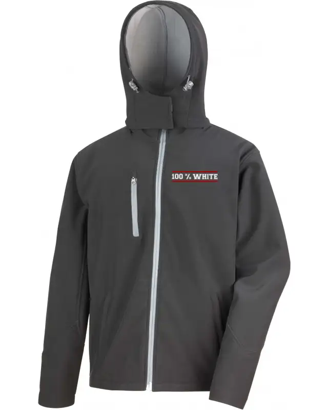 Bestickte Herren Softshell Kapuzenjacke (100% White)