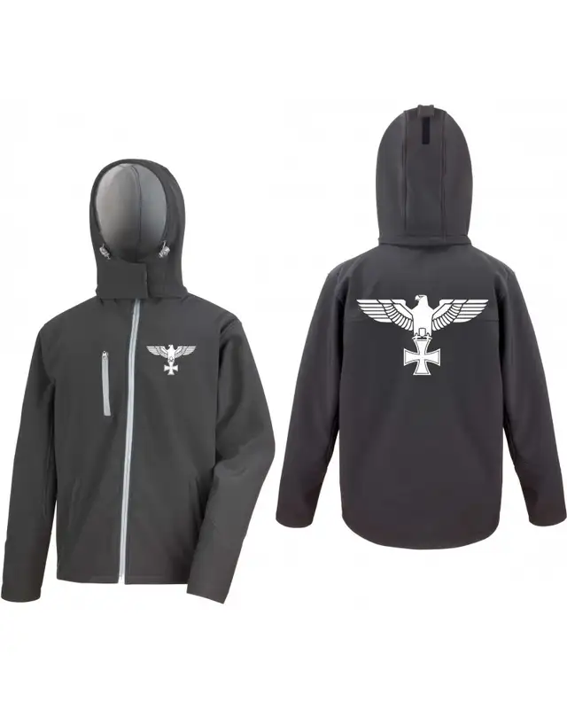 Bestickte Herren Softshell Kapuzenjacke (Adler, Kreuz) Bild 3