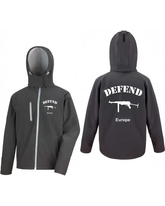Bestickte Herren Softshell Kapuzenjacke (Defend Europe) Bild 3