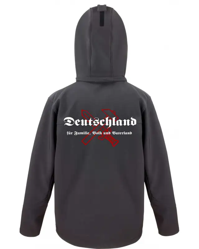 Bestickte Herren Softshell Kapuzenjacke (Deutschland für Familie, Volk und Vaterland) Bild 2