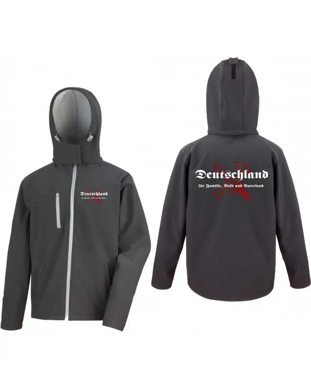 Bestickte Herren Softshell Kapuzenjacke (Deutschland für Familie, Volk und Vaterland) Bild 3