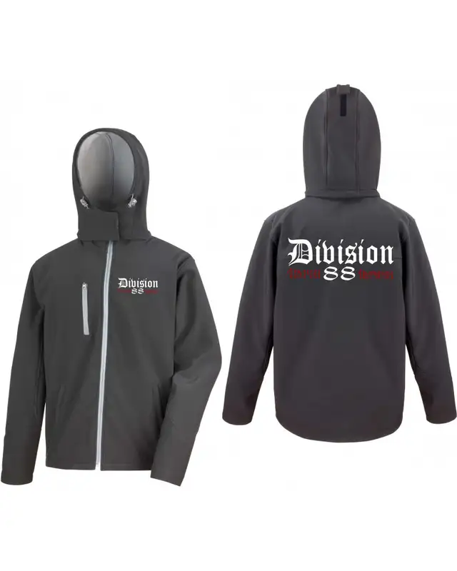 Bestickte Herren Softshell Kapuzenjacke (Division 88 Runen) Bild 3