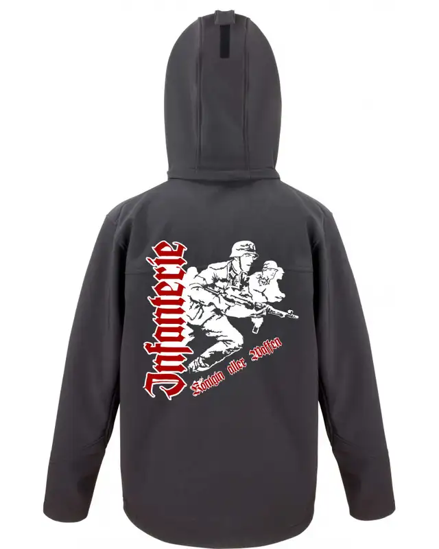 Bestickte Herren Softshell Kapuzenjacke (Infanterie, Königin aller Waffen) Bild 2