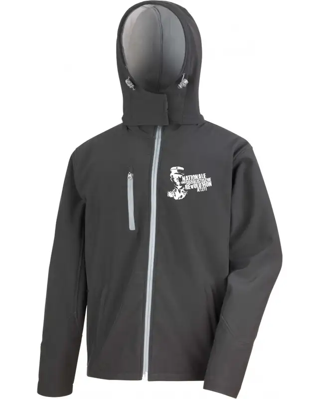 Bestickte Herren Softshell Kapuzenjacke (Nationale und sozialistische Revolution jetzt)