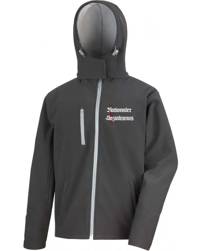 Bestickte Herren Softshell Kapuzenjacke (Nationaler Sozialismus)