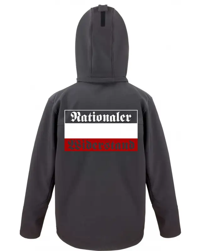 Bestickte Herren Softshell Kapuzenjacke (Nationaler Widerstand) Bild 2