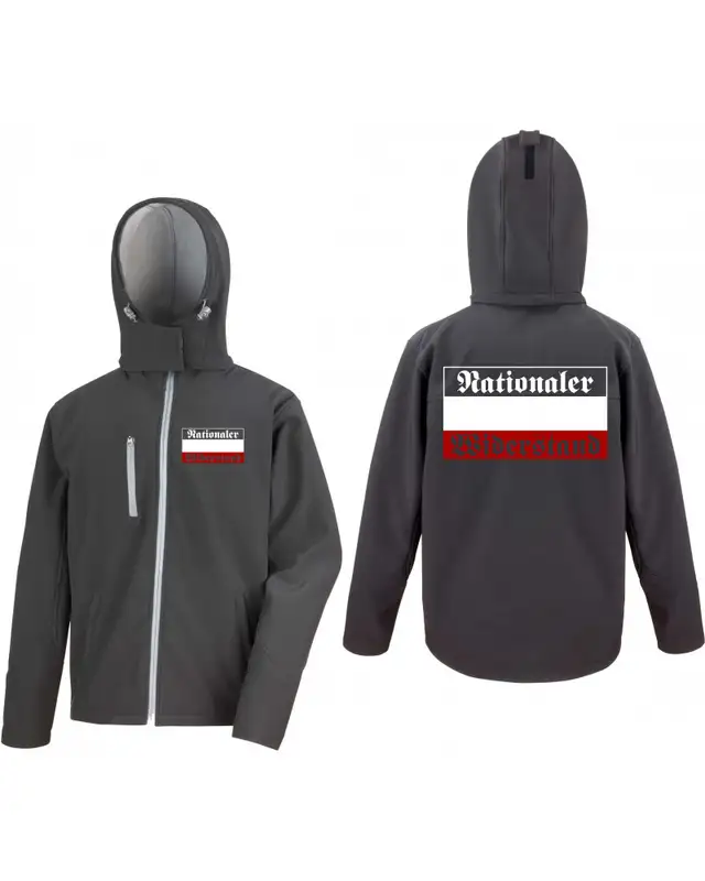 Bestickte Herren Softshell Kapuzenjacke (Nationaler Widerstand) Bild 3