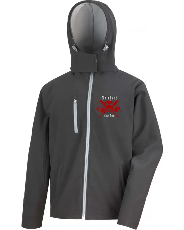 Bestickte Herren Softshell Kapuzenjacke (Skinhead Terror Crew)