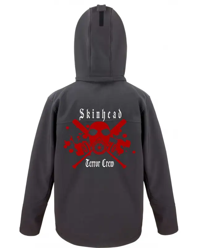 Bestickte Herren Softshell Kapuzenjacke (Skinhead Terror Crew) Bild 2