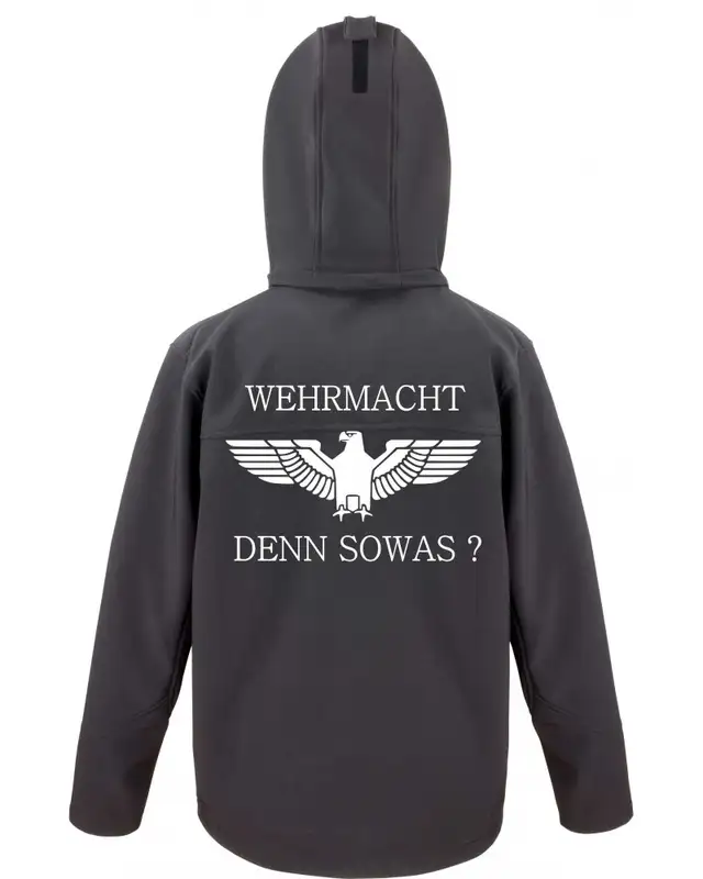 Bestickte Herren Softshell Kapuzenjacke (Wehrmacht denn sowas) Bild 2