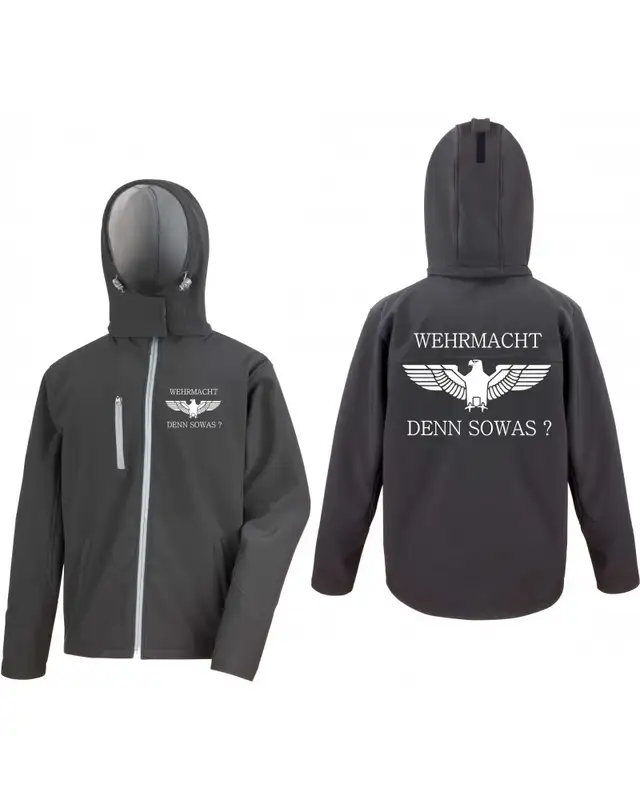 Bestickte Herren Softshell Kapuzenjacke (Wehrmacht denn sowas) Bild 3